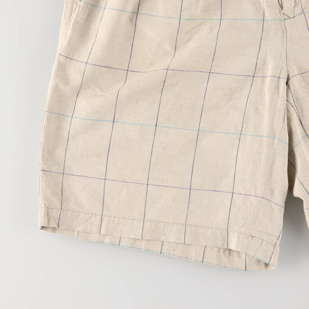 CUTTER and BUCK Check Pattern Shorts, Men's Size W35 unclear Beige type Vintage Second Hand