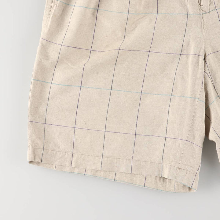 CUTTER and BUCK Check Pattern Shorts, Men's Size W35 unclear Beige type Vintage Second Hand