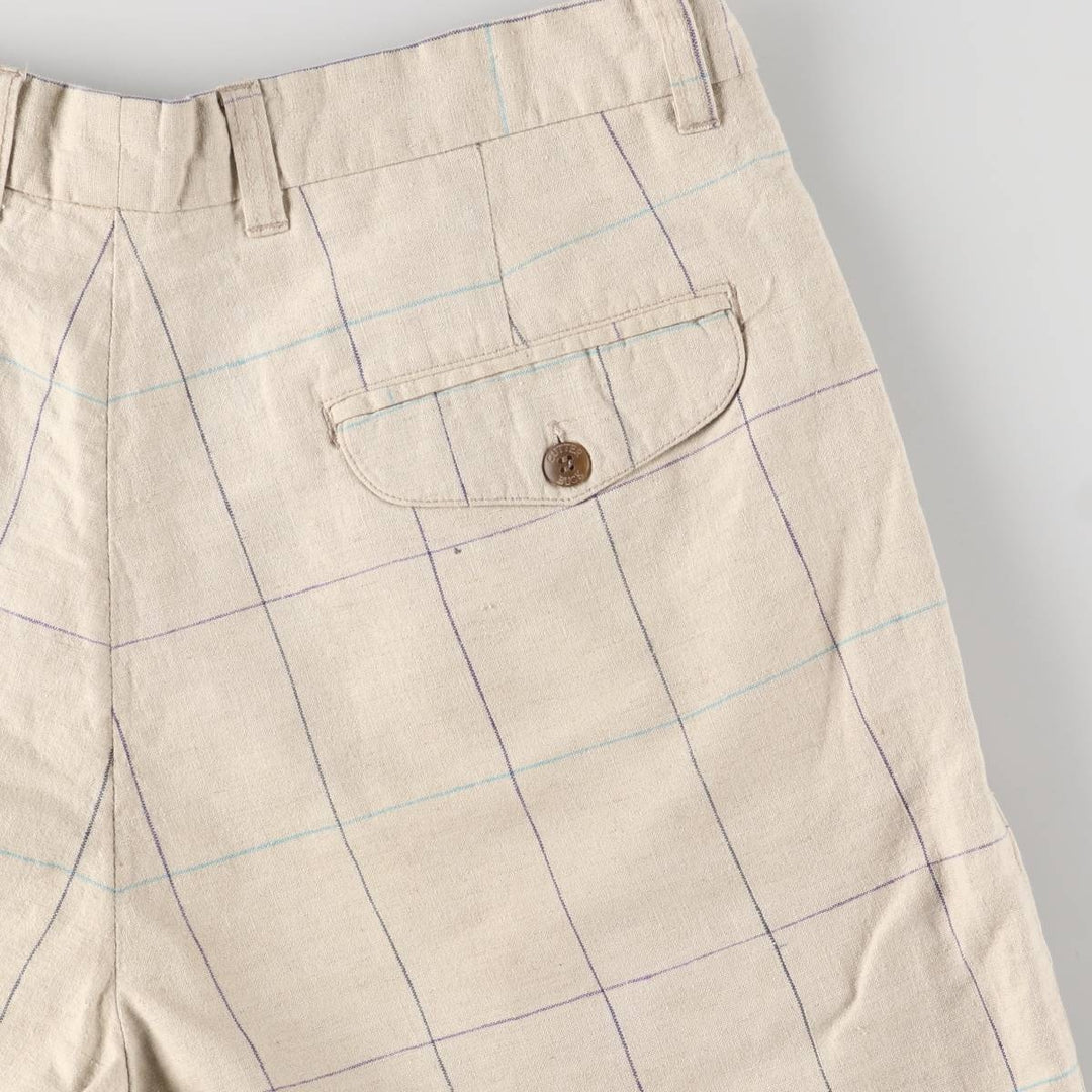 CUTTER and BUCK Check Pattern Shorts, Men's Size W35 unclear Beige type Vintage Second Hand