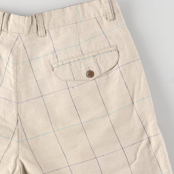 CUTTER and BUCK Check Pattern Shorts, Men's Size W35 unclear Beige type Vintage Second Hand