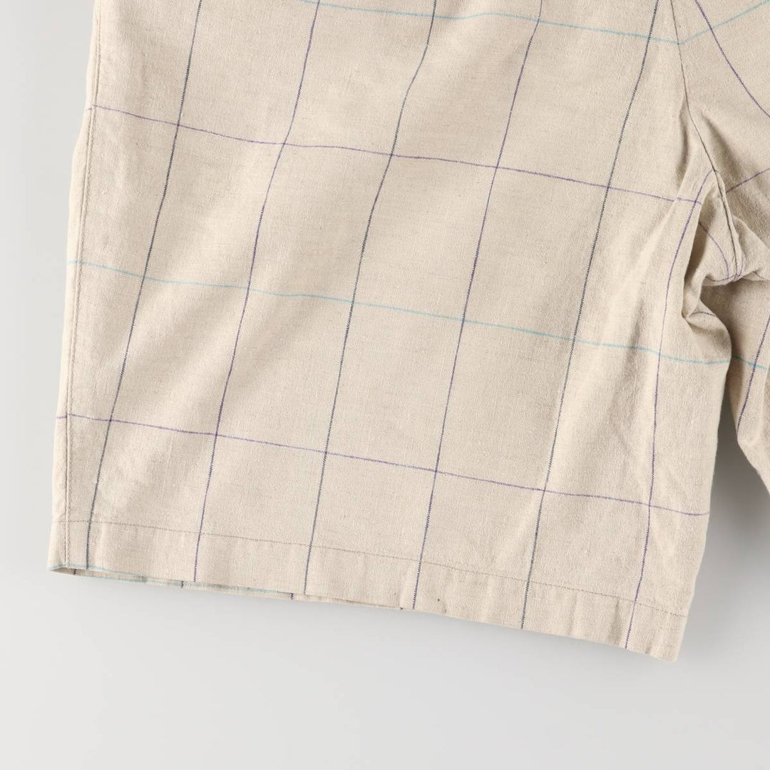 CUTTER and BUCK Check Pattern Shorts, Men's Size W35 unclear Beige type Vintage Second Hand