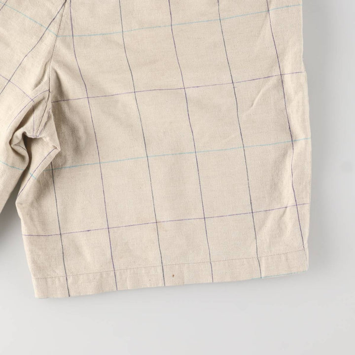 CUTTER and BUCK Check Pattern Shorts, Men's Size W35 unclear Beige type Vintage Second Hand
