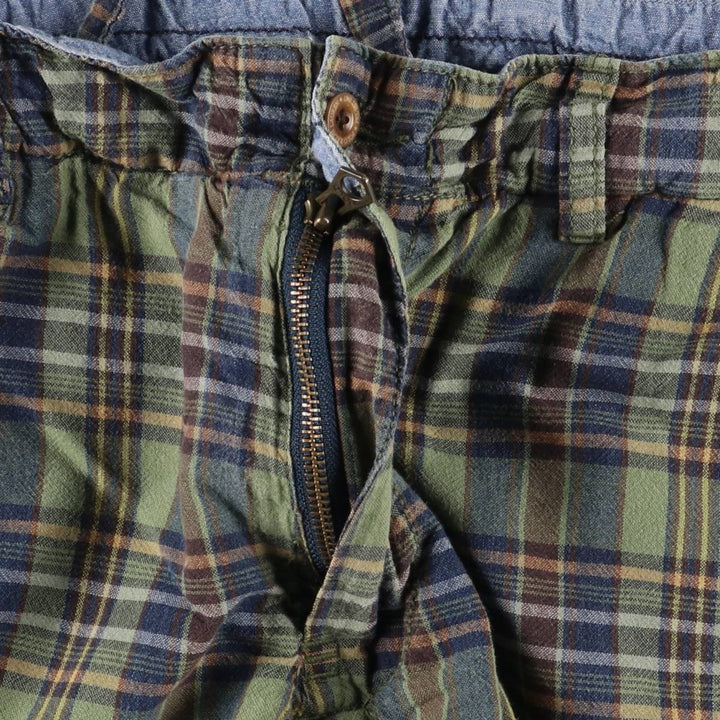 Ralph Lauren POLO by Ralph Lauren Check Pattern Cotton Shorts, Men's Size Medium cotton Khaki type Vintage Second Hand