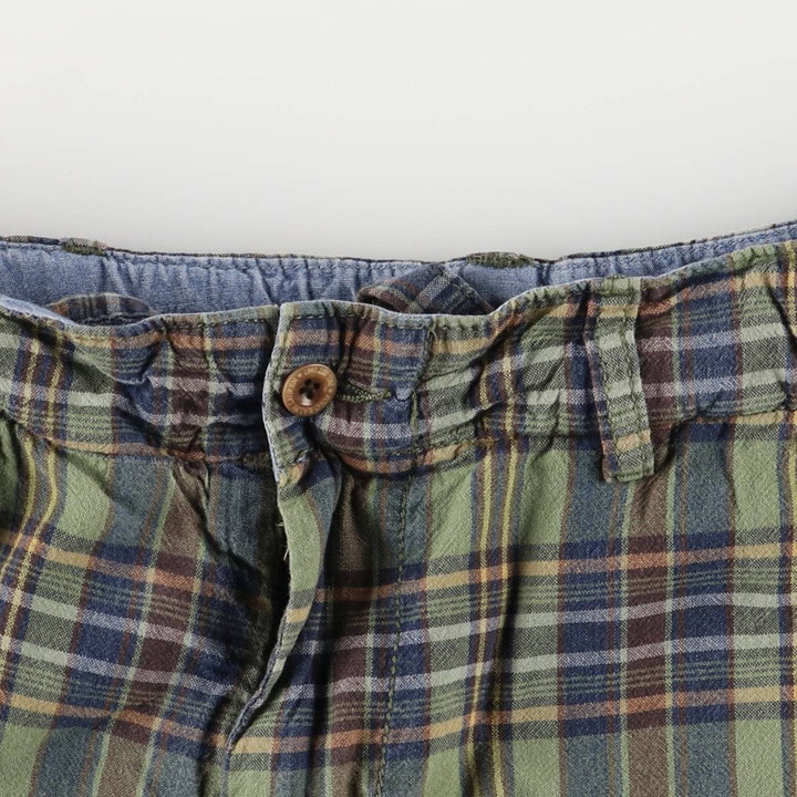 Ralph Lauren POLO by Ralph Lauren Check Pattern Cotton Shorts, Men's Size Medium cotton Khaki type Vintage Second Hand