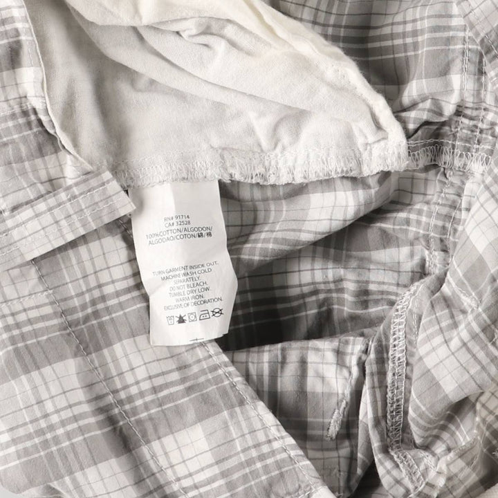 Armani ARMANI EXCHANGE Check Pattern Cotton Shorts, Cargo Pants, Men's, Size W35 cotton gray type Vintage Second Hand
