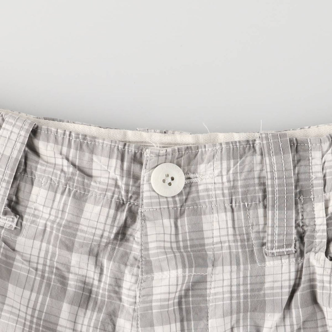 Armani ARMANI EXCHANGE Check Pattern Cotton Shorts, Cargo Pants, Men's, Size W35 cotton gray type Vintage Second Hand