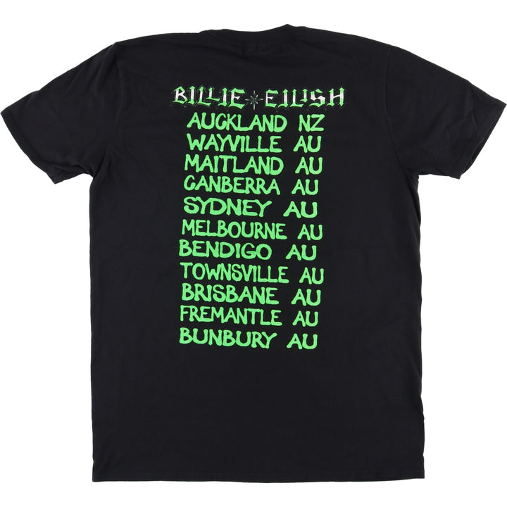 Billie Eilish band T-shirt, men's size L cotton black type Vintage Second Hand