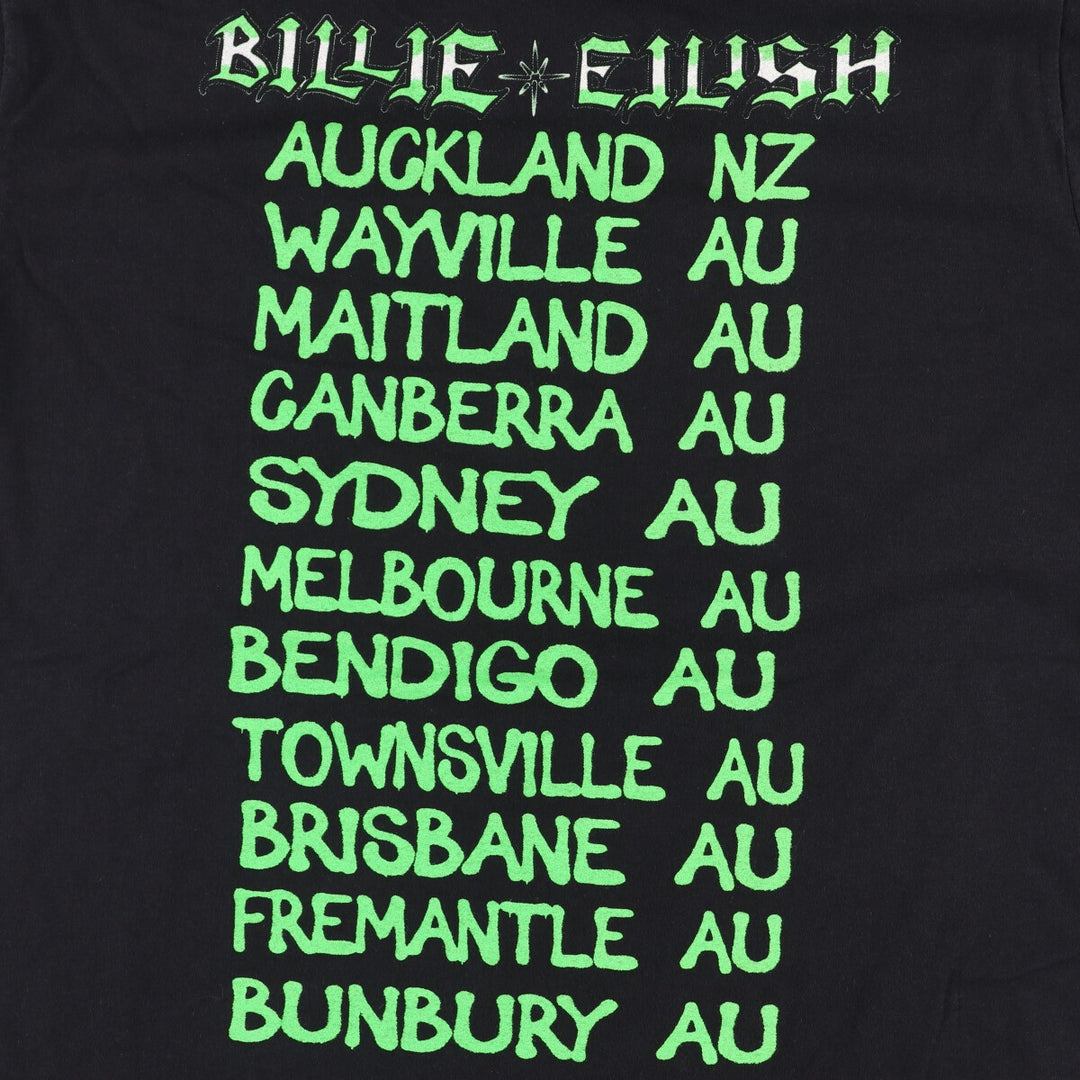 Billie Eilish band T-shirt, men's size L cotton black type Vintage Second Hand