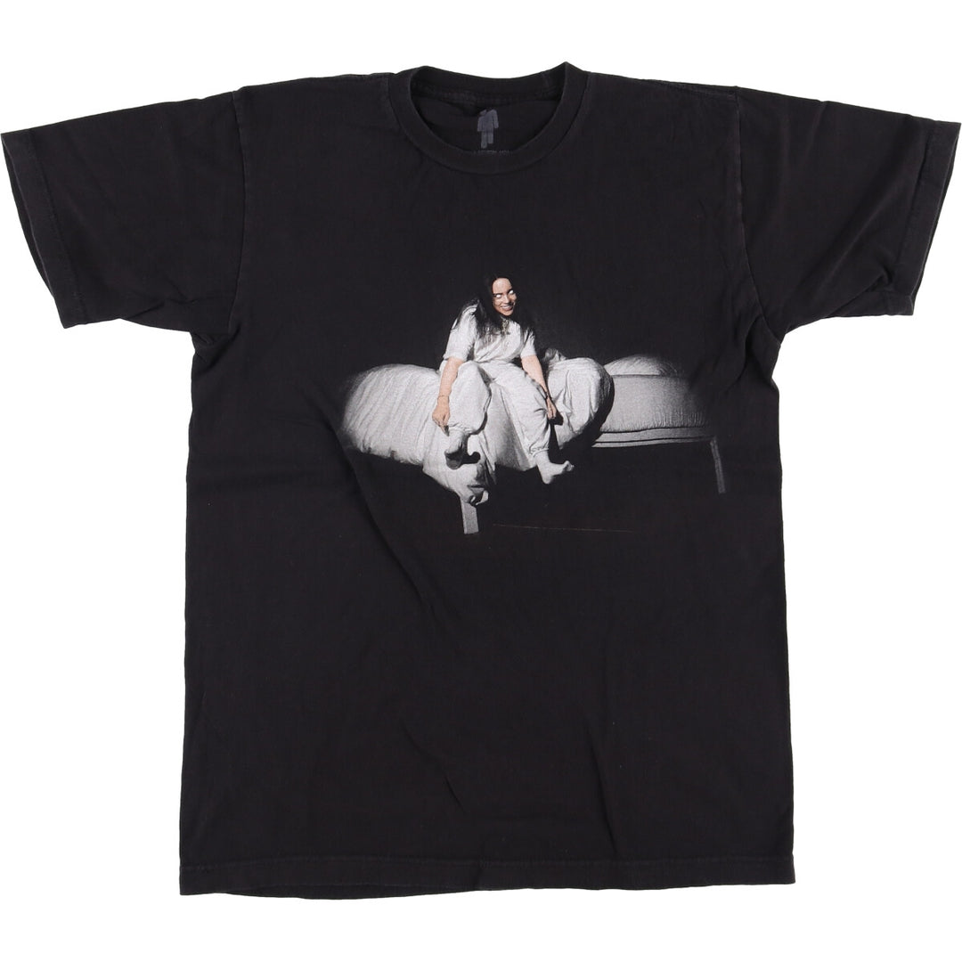 BILLIEEILISH Billie Eilish Band T-shirt Band T Men's M size cotton black type Vintage Second Hand