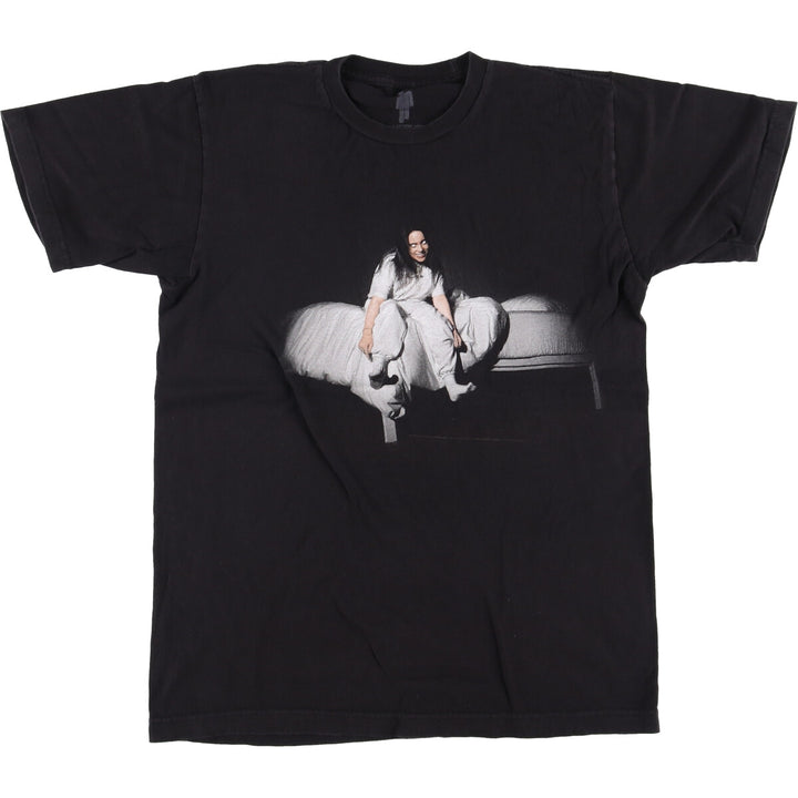 BILLIEEILISH Billie Eilish Band T-shirt Band T Men's M size cotton black type Vintage Second Hand