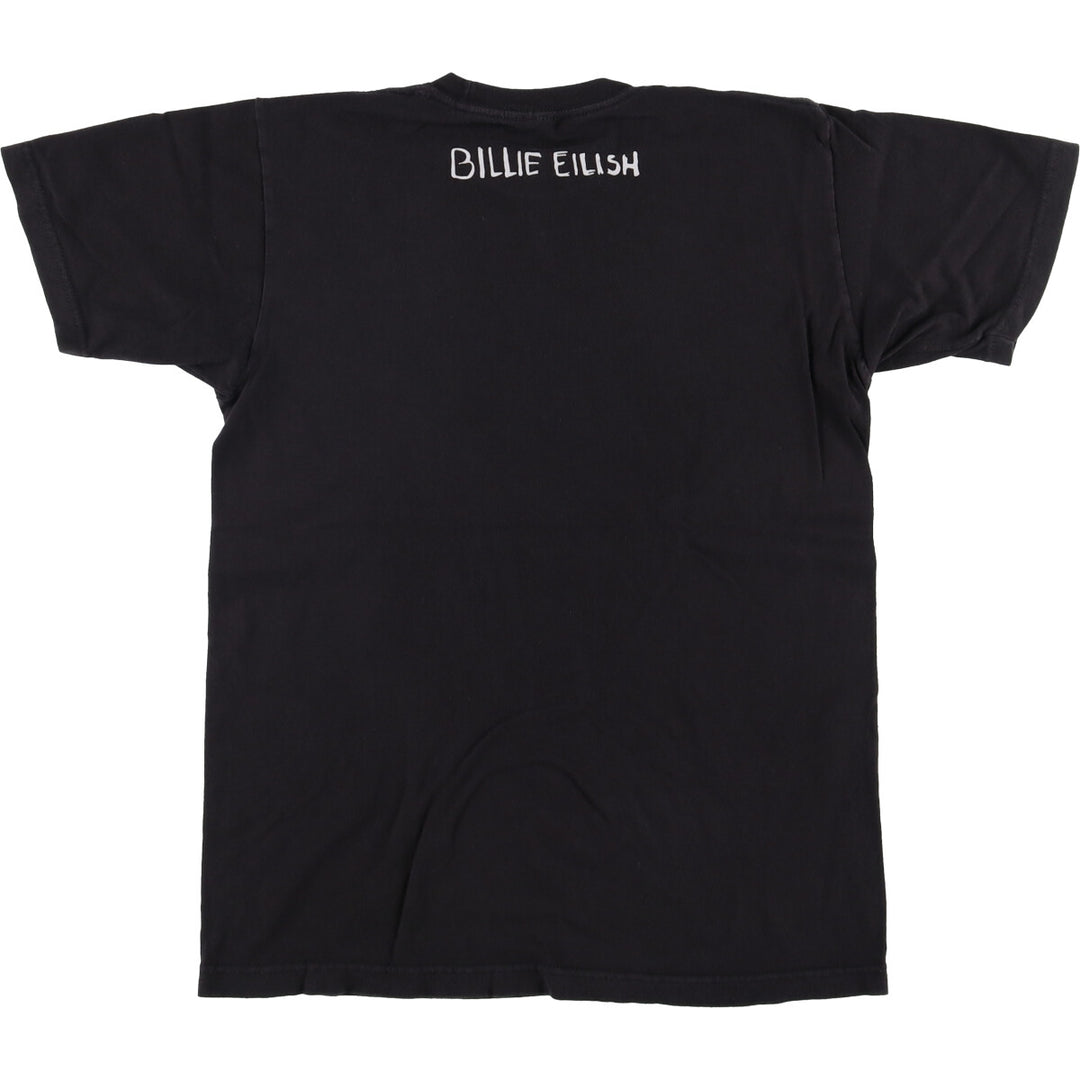 BILLIEEILISH Billie Eilish Band T-shirt Band T Men's M size cotton black type Vintage Second Hand