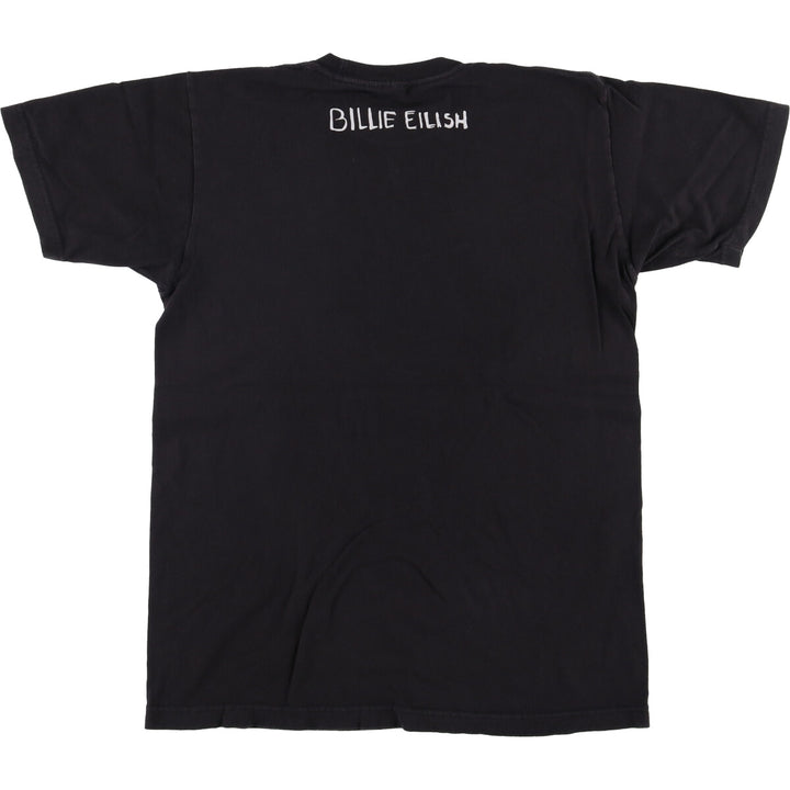 BILLIEEILISH Billie Eilish Band T-shirt Band T Men's M size cotton black type Vintage Second Hand