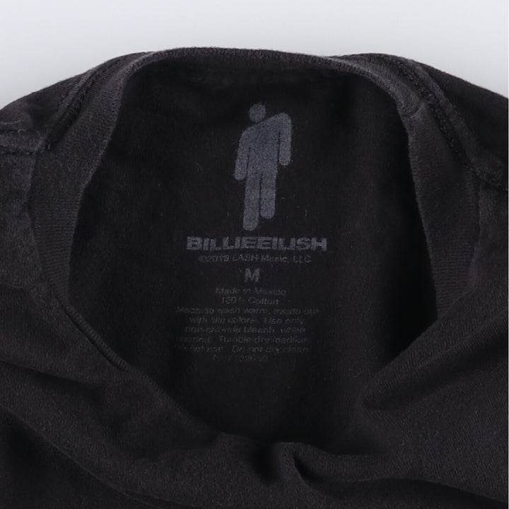 BILLIEEILISH Billie Eilish Band T-shirt Band T Men's M size cotton black type Vintage Second Hand