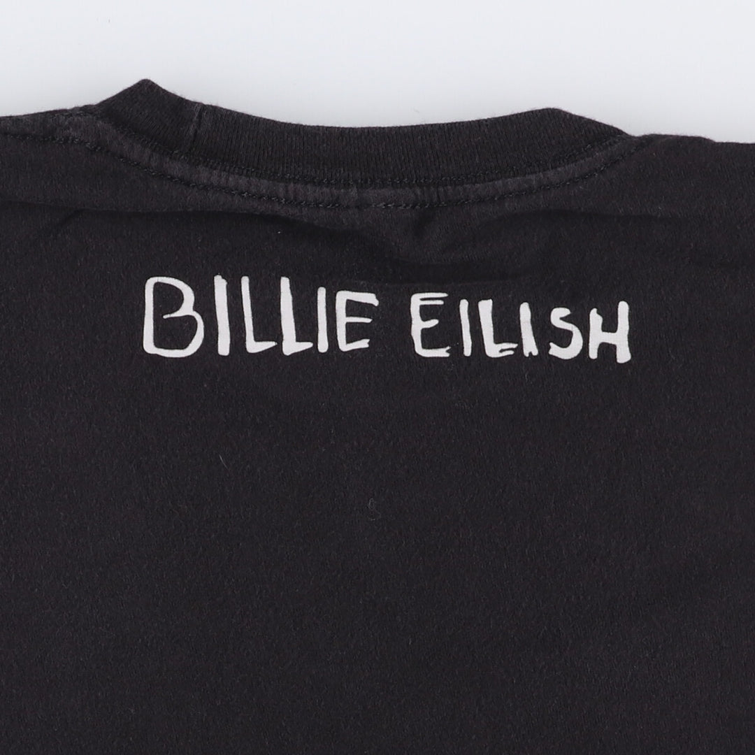 BILLIEEILISH Billie Eilish Band T-shirt Band T Men's M size cotton black type Vintage Second Hand
