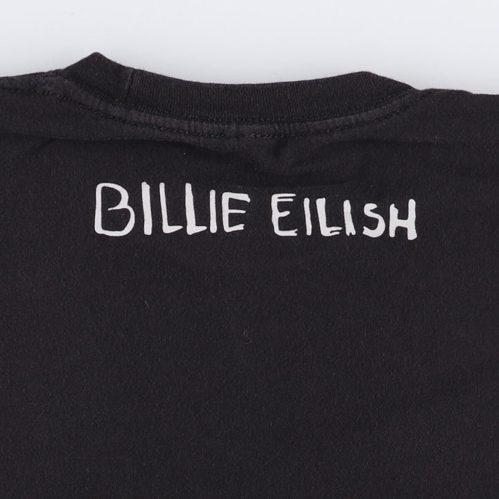 BILLIEEILISH Billie Eilish Band T-shirt Band T Men's M size cotton black type Vintage Second Hand