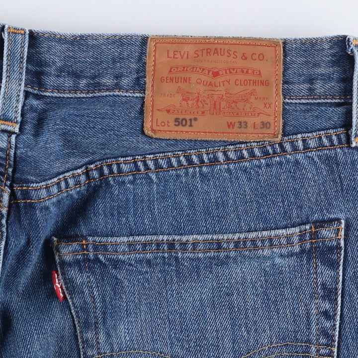 Levi's 501 Big E Straight Denim Pants, Men's Size 34 (approx.) cotton blue type Vintage Second Hand