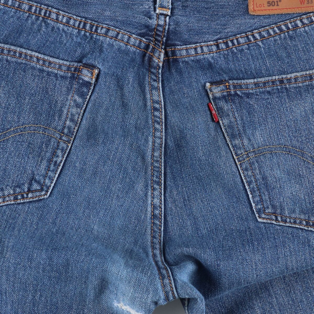 Levi's 501 Big E Straight Denim Pants, Men's Size 34 (approx.) cotton blue type Vintage Second Hand