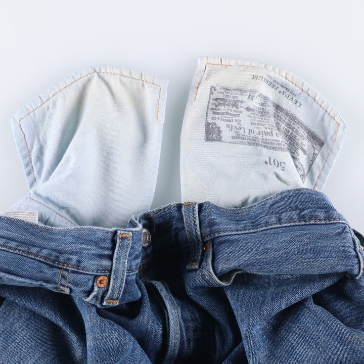 Levi's 501 Big E Straight Denim Pants, Men's Size 34 (approx.) cotton blue type Vintage Second Hand