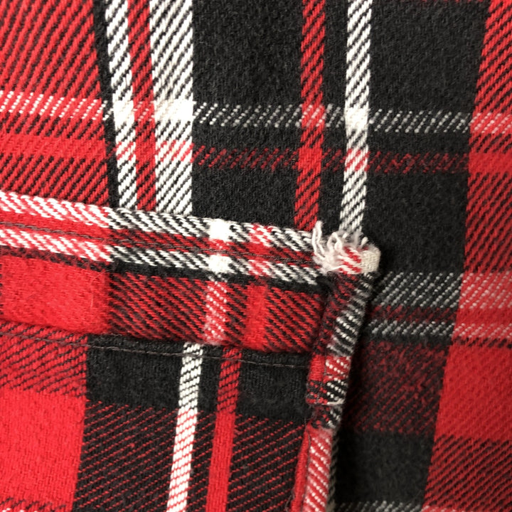 90'S Five Brother long-sleeved flannel check shirt, men's size XL unclear red type Vintage Second Hand