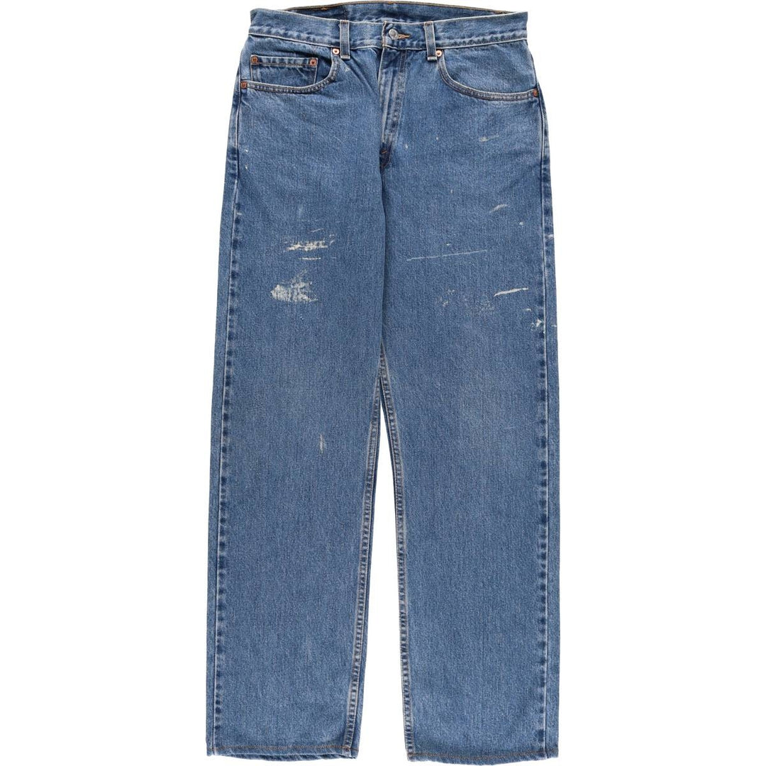00'S Levi's 505 REGULAR FIT STRAIGHT LEG tapered denim pants for men, size w32 cotton blue type Vintage Second Hand