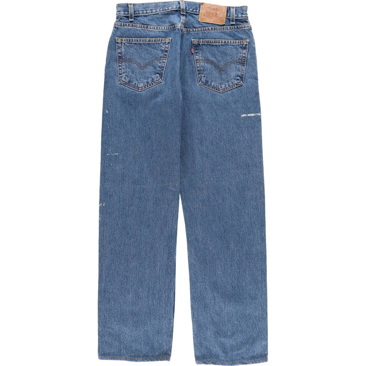 00'S Levi's 505 REGULAR FIT STRAIGHT LEG tapered denim pants for men, size w32 cotton blue type Vintage Second Hand