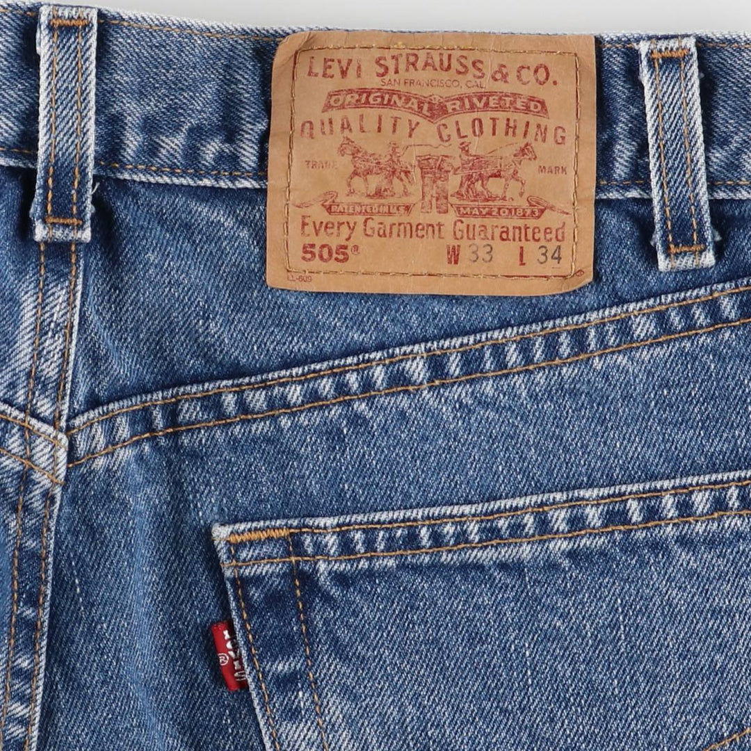 00'S Levi's 505 REGULAR FIT STRAIGHT LEG tapered denim pants for men, size w32 cotton blue type Vintage Second Hand