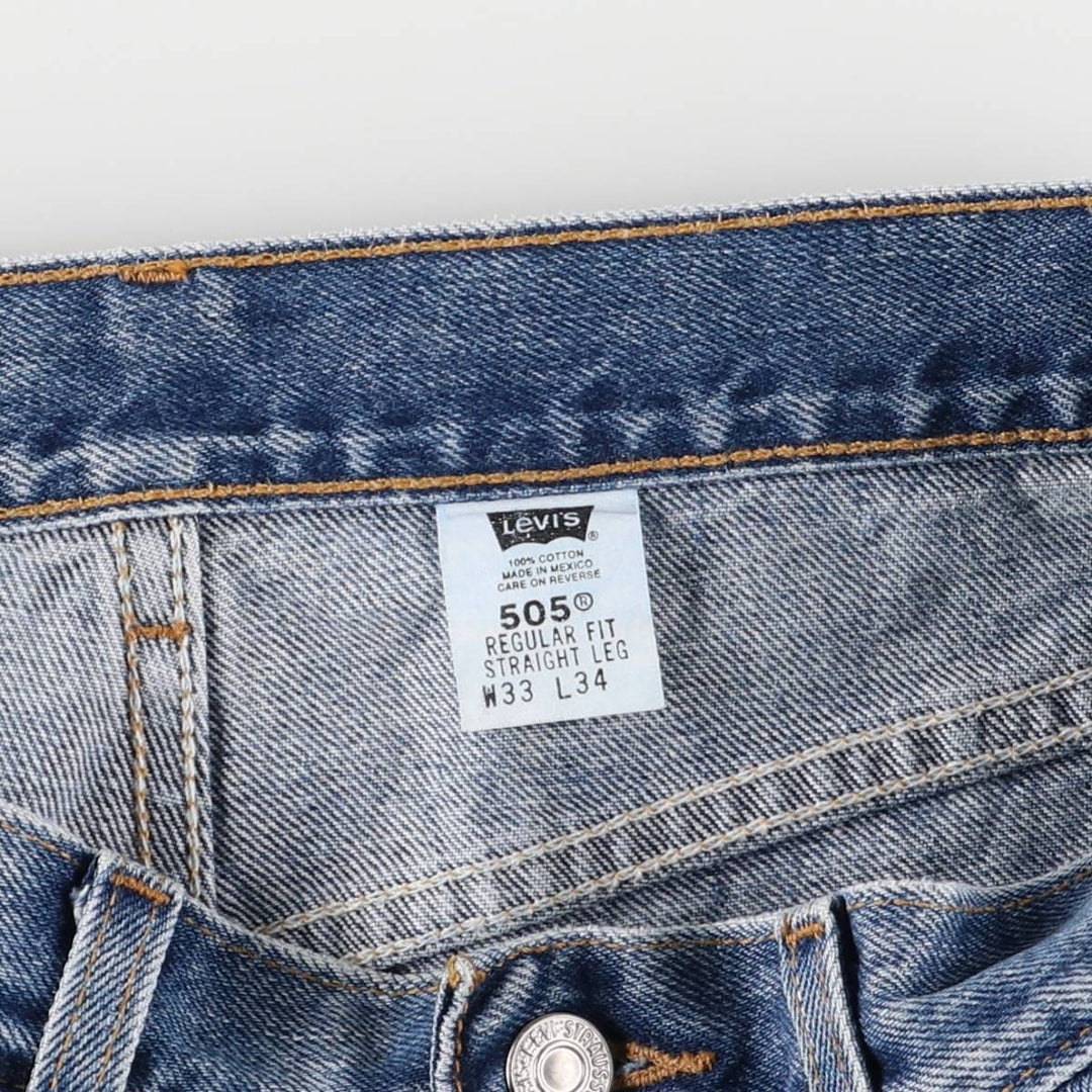 00'S Levi's 505 REGULAR FIT STRAIGHT LEG tapered denim pants for men, size w32 cotton blue type Vintage Second Hand