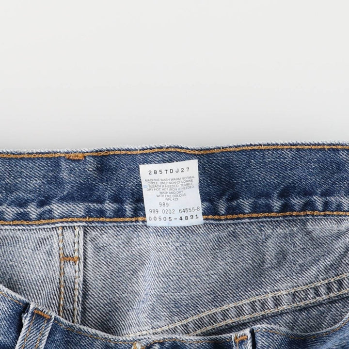 00'S Levi's 505 REGULAR FIT STRAIGHT LEG tapered denim pants for men, size w32 cotton blue type Vintage Second Hand