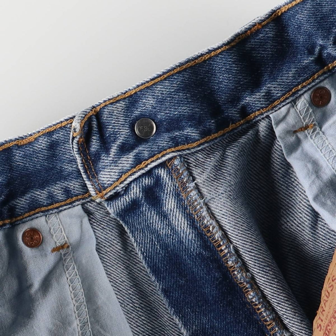 00'S Levi's 505 REGULAR FIT STRAIGHT LEG tapered denim pants for men, size w32 cotton blue type Vintage Second Hand