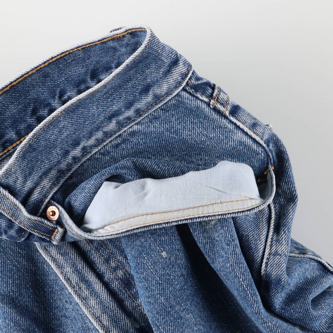 00'S Levi's 505 REGULAR FIT STRAIGHT LEG tapered denim pants for men, size w32 cotton blue type Vintage Second Hand