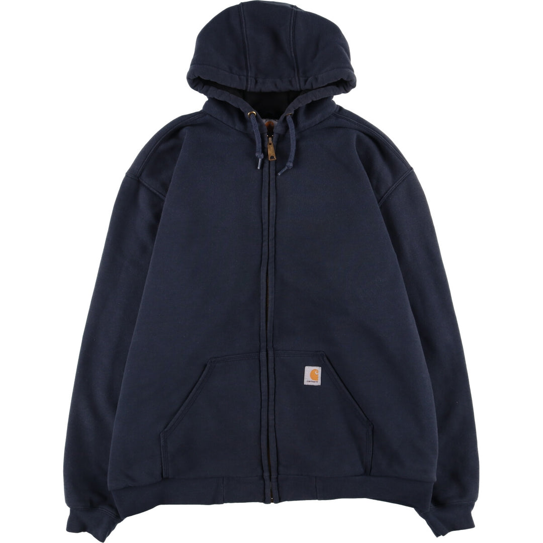 Carhartt Sweat Full Zip Hoodie Men's XL cotton navy blue type Vintage Second Hand