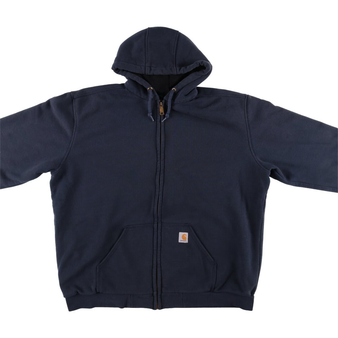 Carhartt Sweat Full Zip Hoodie Men's XL cotton navy blue type Vintage Second Hand