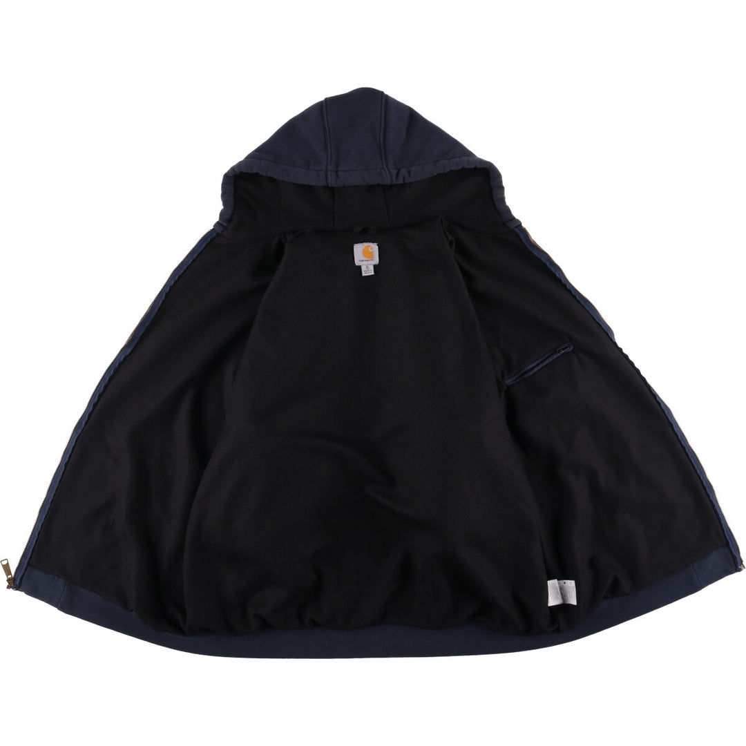 Carhartt Sweat Full Zip Hoodie Men's XL cotton navy blue type Vintage Second Hand