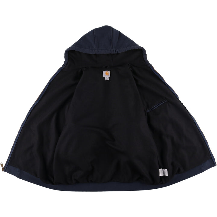 Carhartt Sweat Full Zip Hoodie Men's XL cotton navy blue type Vintage Second Hand