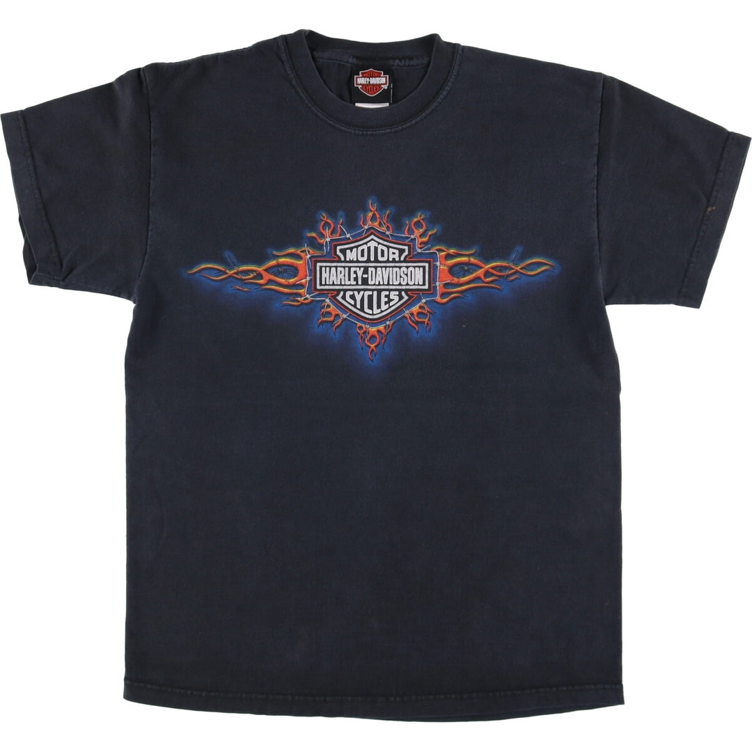 00'S Harley-Davidson Motorcycle Bike T-shirt Made in USA Men's M size cotton black type Vintage Second Hand