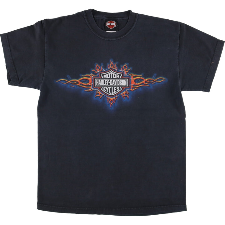 00'S Harley-Davidson Motorcycle Bike T-shirt Made in USA Men's M size cotton black type Vintage Second Hand