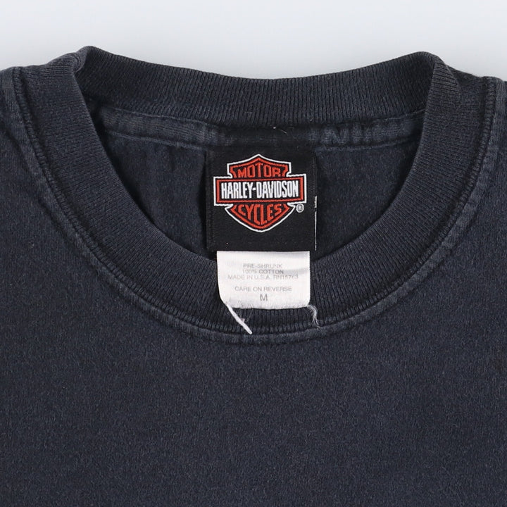 00'S Harley-Davidson Motorcycle Bike T-shirt Made in USA Men's M size cotton black type Vintage Second Hand