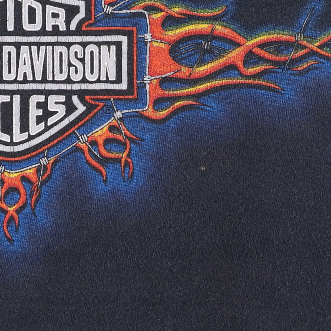 00'S Harley-Davidson Motorcycle Bike T-shirt Made in USA Men's M size cotton black type Vintage Second Hand