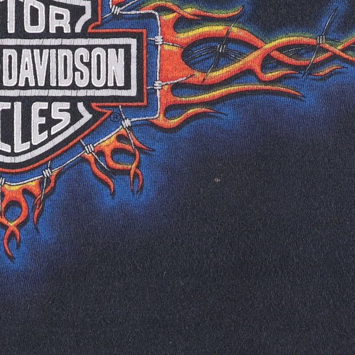 00'S Harley-Davidson Motorcycle Bike T-shirt Made in USA Men's M size cotton black type Vintage Second Hand