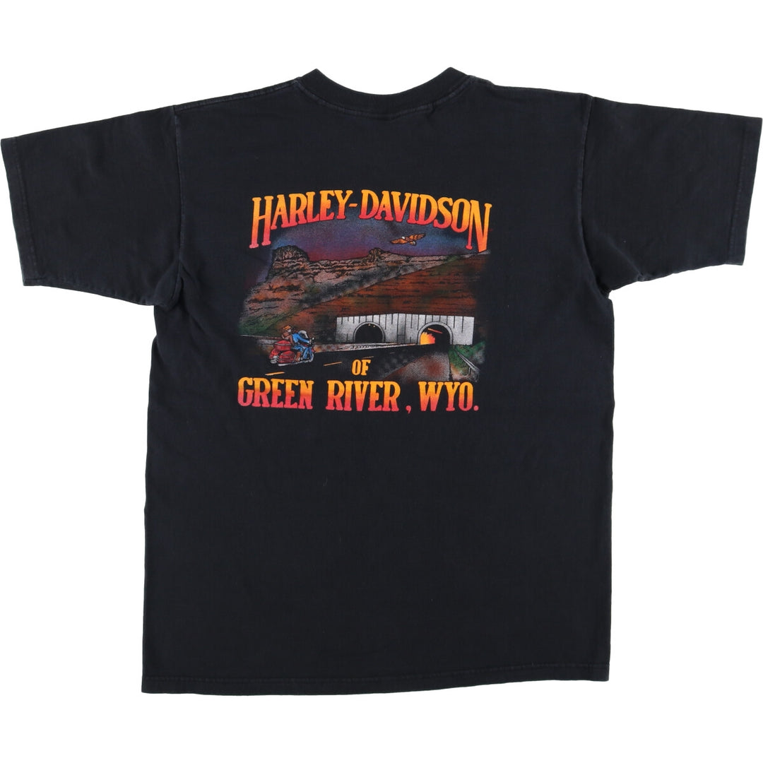 90'S Harley-Davidson Motorcycle Bike T-shirt Made in USA Men's L Vintage cotton black type Vintage Second Hand