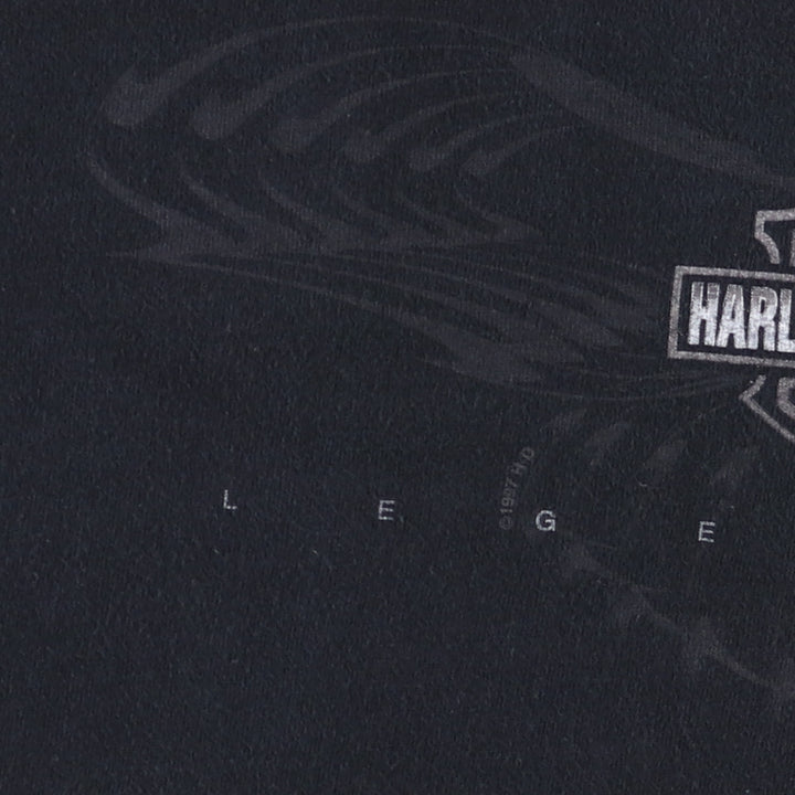 90'S Harley-Davidson Motorcycle Bike T-shirt Made in USA Men's L Vintage cotton black type Vintage Second Hand