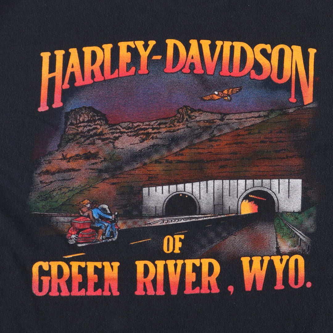 90'S Harley-Davidson Motorcycle Bike T-shirt Made in USA Men's L Vintage cotton black type Vintage Second Hand