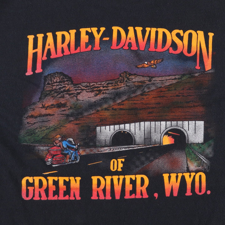 90'S Harley-Davidson Motorcycle Bike T-shirt Made in USA Men's L Vintage cotton black type Vintage Second Hand
