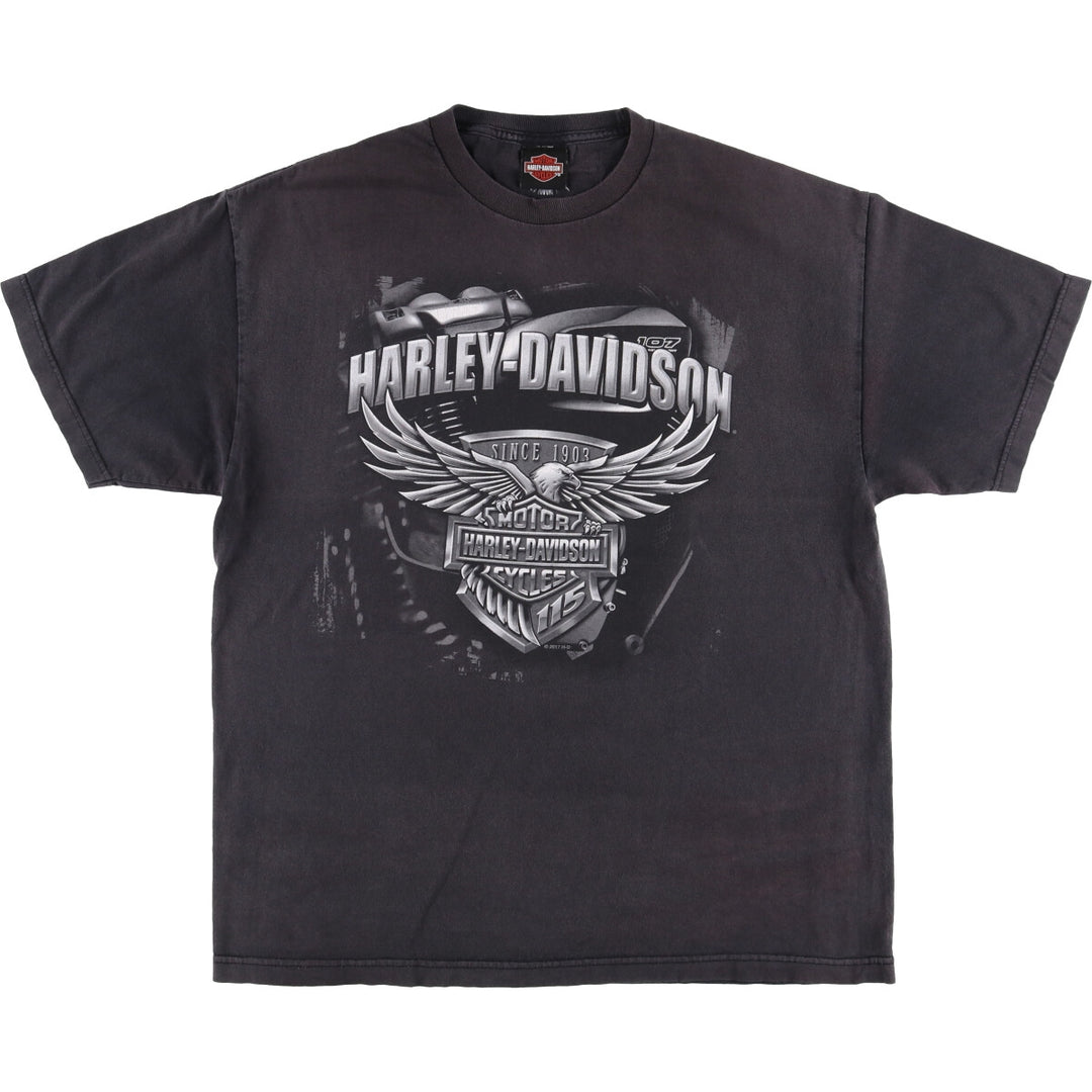 Harley-Davidson Eagle Pattern Motorcycle Bike T-shirt Men's XL unclear black type Vintage Second Hand
