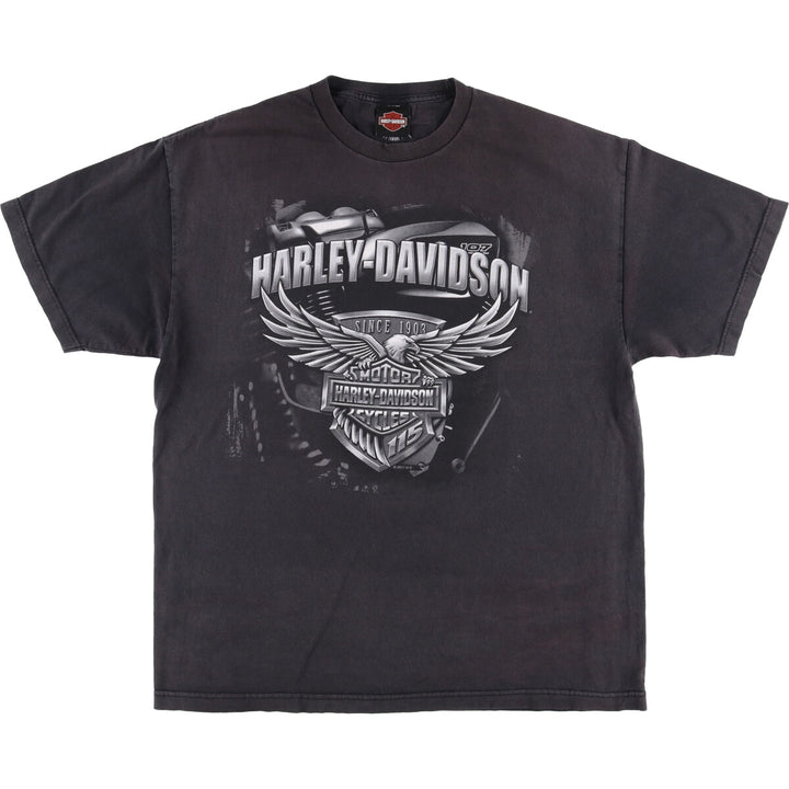 Harley-Davidson Eagle Pattern Motorcycle Bike T-shirt Men's XL unclear black type Vintage Second Hand