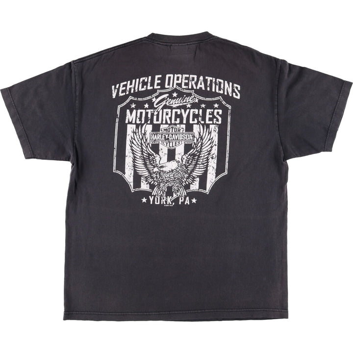 Harley-Davidson Eagle Pattern Motorcycle Bike T-shirt Men's XL unclear black type Vintage Second Hand