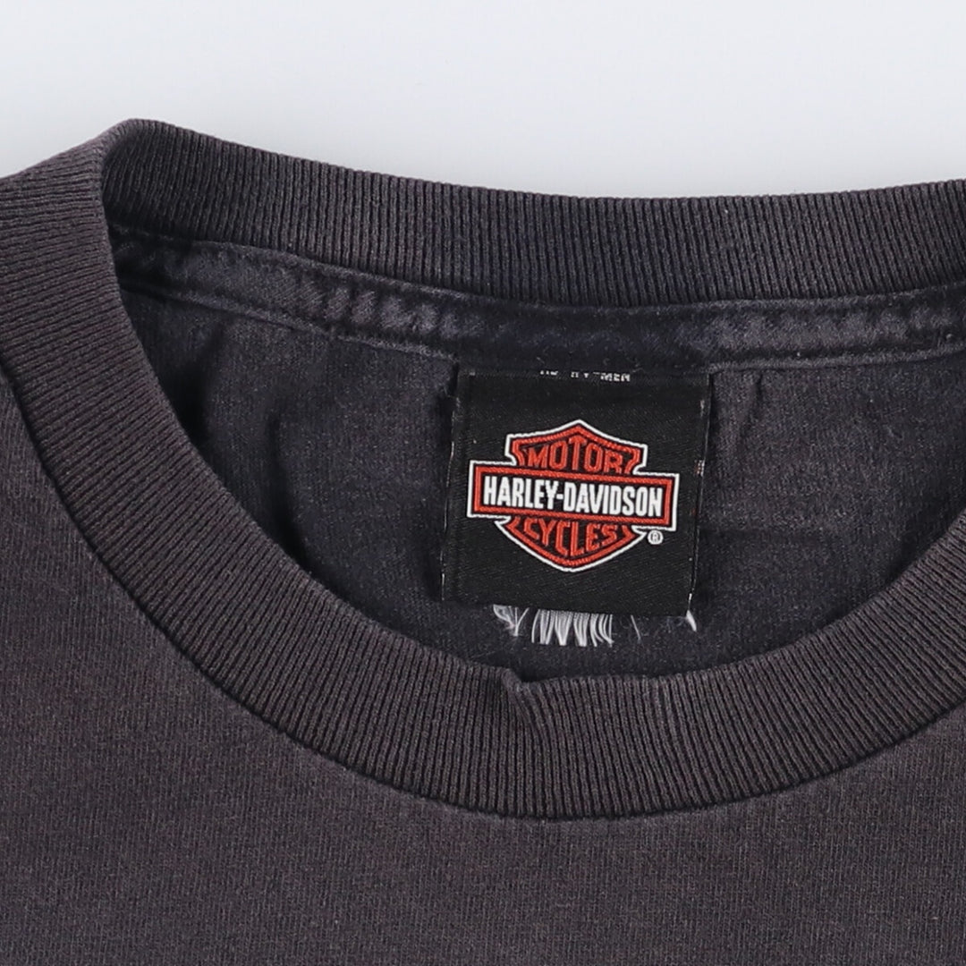 Harley-Davidson Eagle Pattern Motorcycle Bike T-shirt Men's XL unclear black type Vintage Second Hand