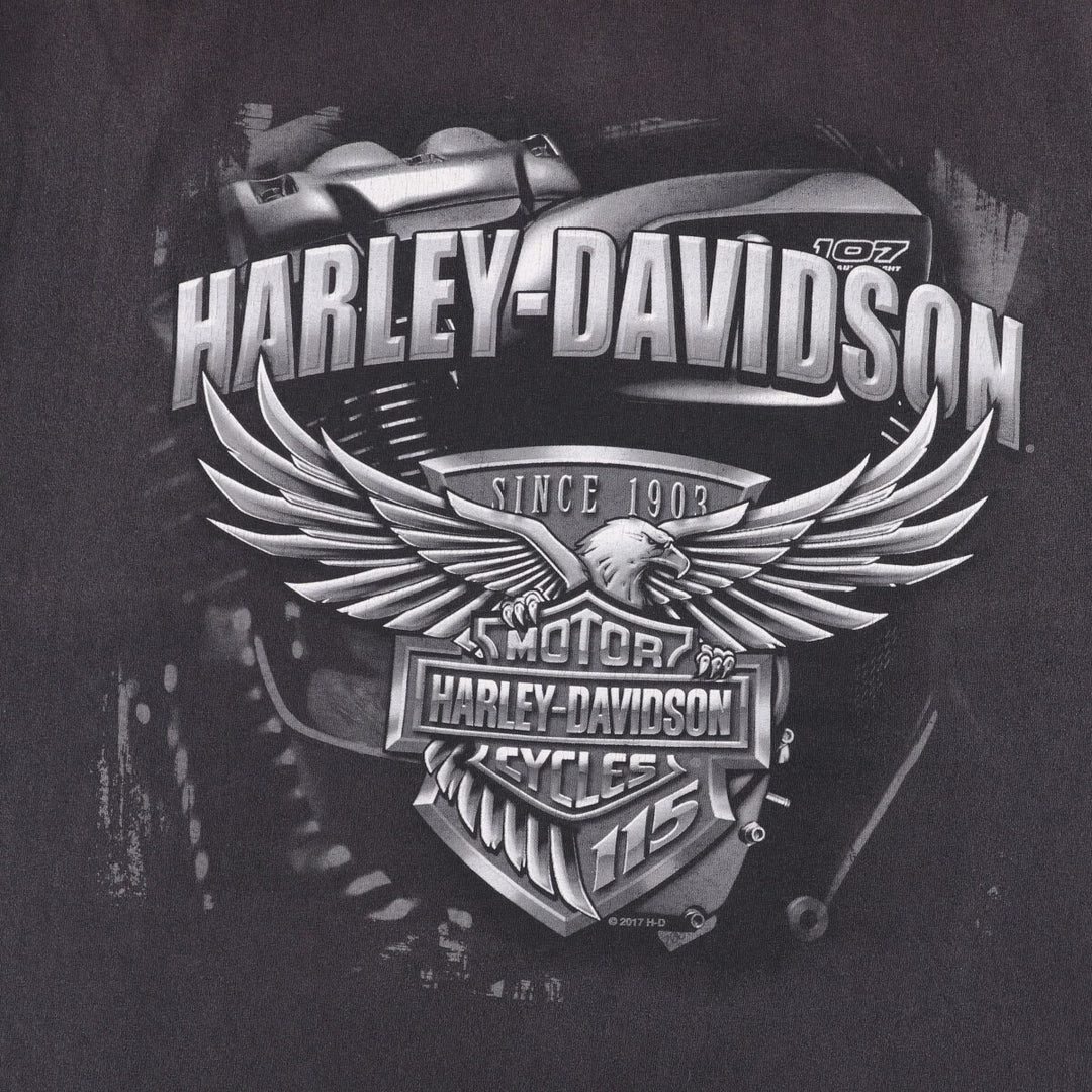 Harley-Davidson Eagle Pattern Motorcycle Bike T-shirt Men's XL unclear black type Vintage Second Hand