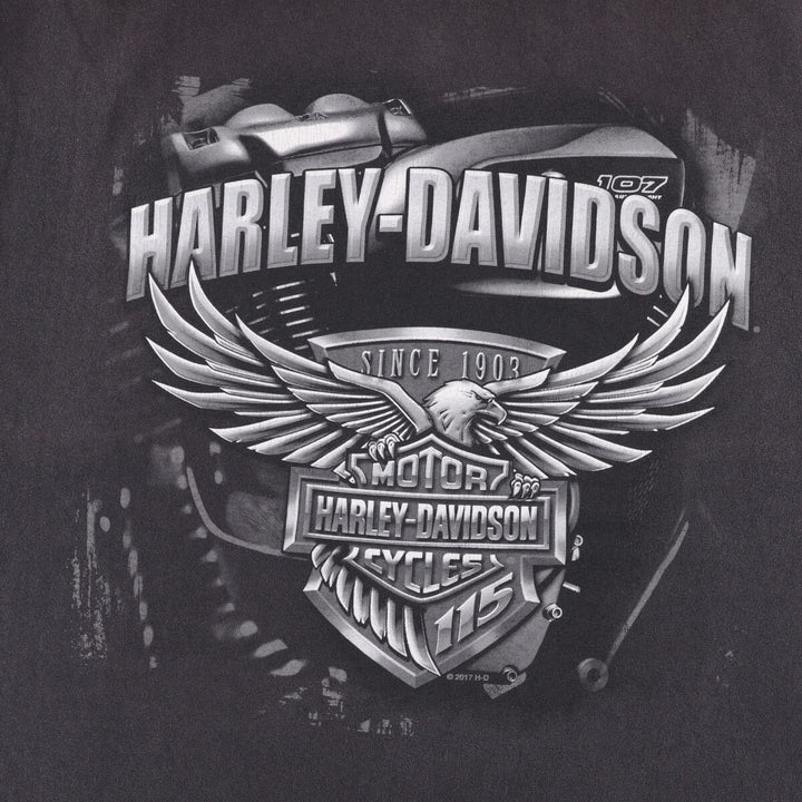 Harley-Davidson Eagle Pattern Motorcycle Bike T-shirt Men's XL unclear black type Vintage Second Hand