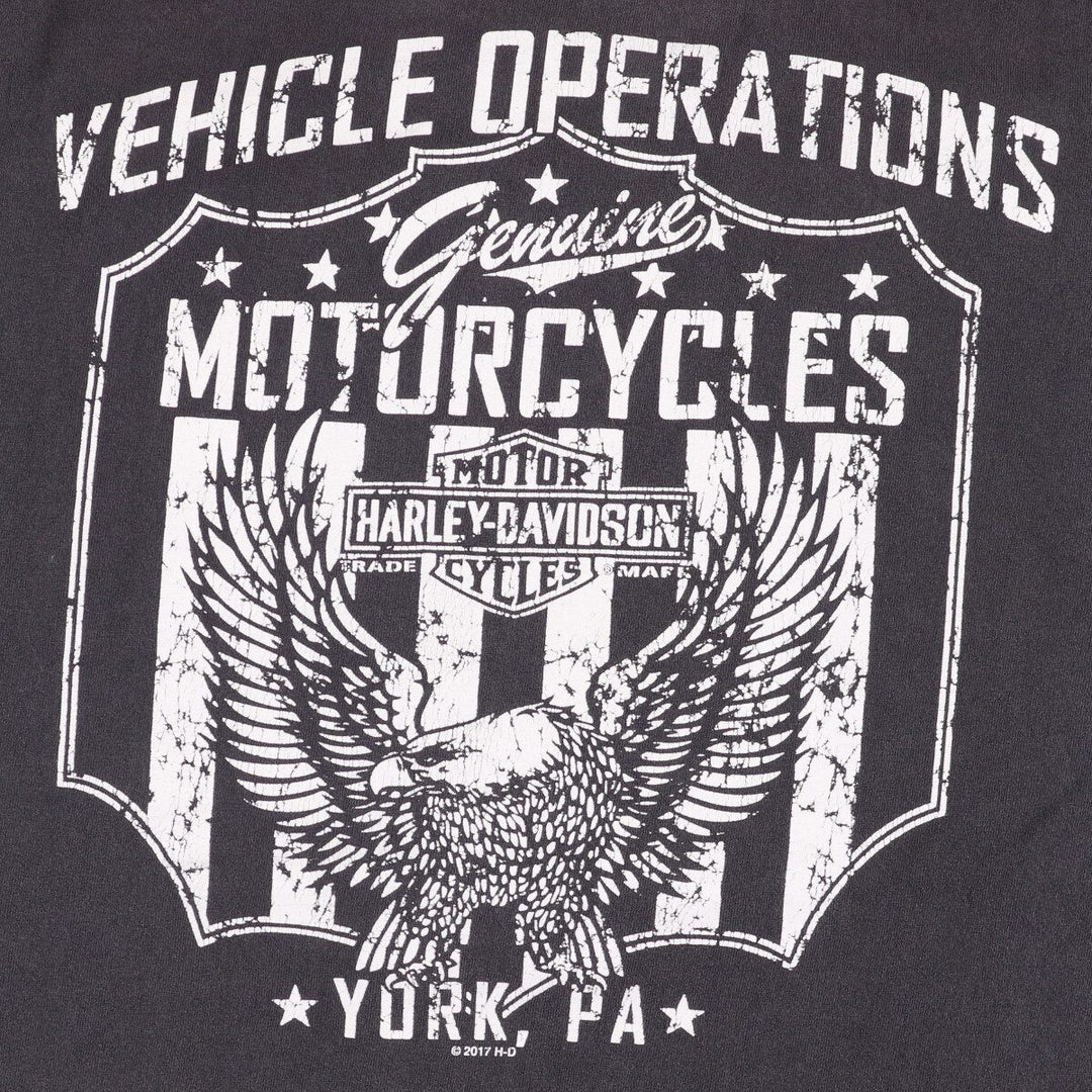 Harley-Davidson Eagle Pattern Motorcycle Bike T-shirt Men's XL unclear black type Vintage Second Hand